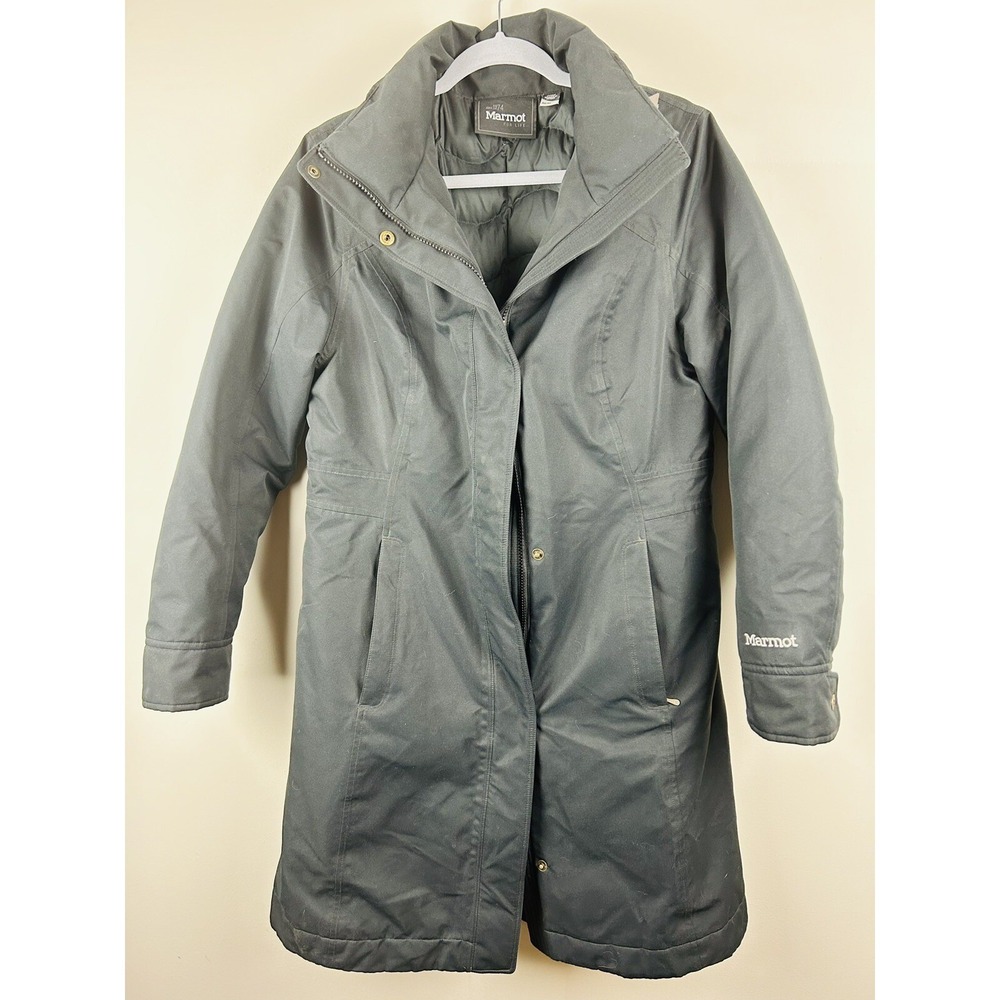 Marmot Women's Black Chelsea 700 Fill Down Jacket, Medium, Missing Hood.